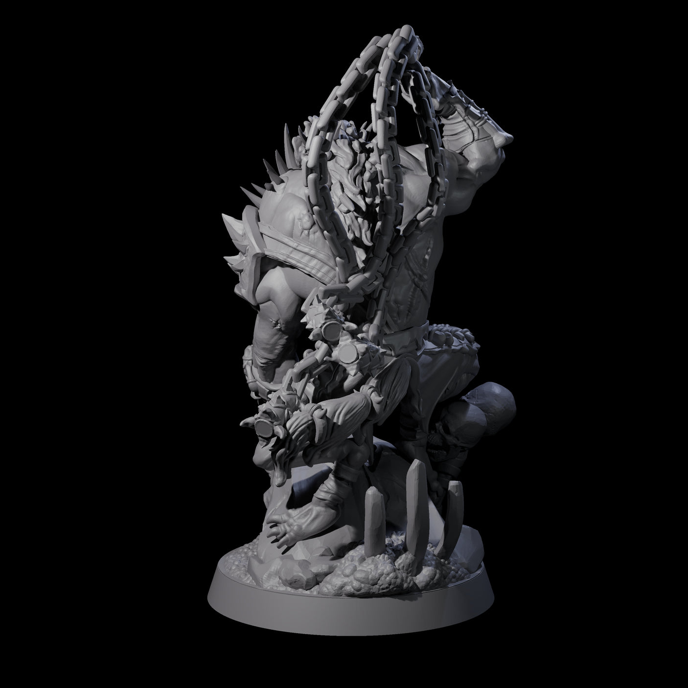 Malevolent Gnoll Warlord Miniature for Dungeons and Dragons, Pathfinder or other TTRPGs