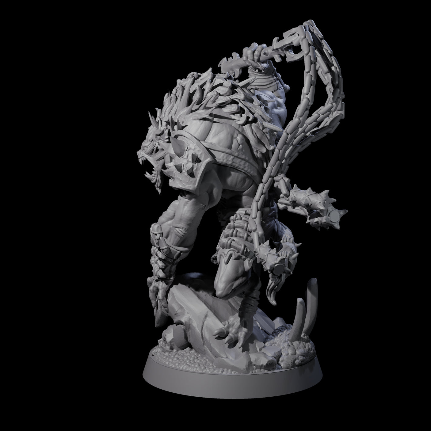 Malevolent Gnoll Warlord Miniature for Dungeons and Dragons, Pathfinder or other TTRPGs