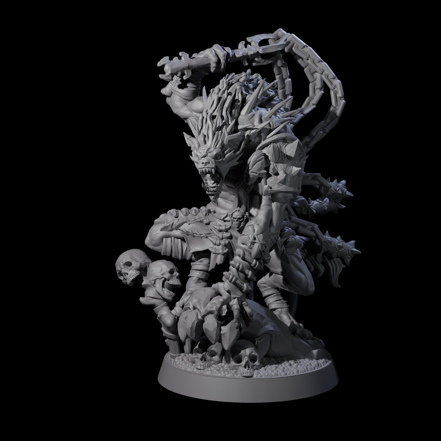 Malevolent Gnoll Warlord Miniature for Dungeons and Dragons, Pathfinder or other TTRPGs