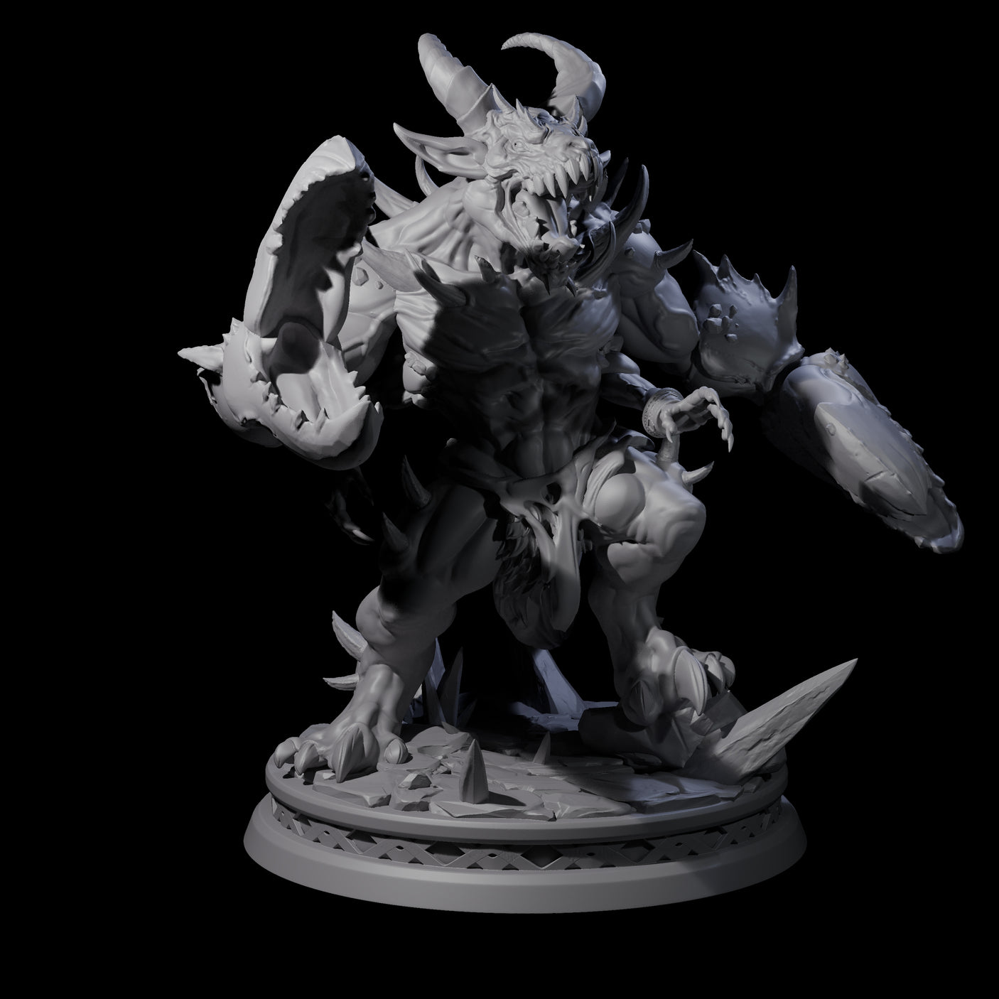 Malformed Goristro Demon Miniature for Dungeons and Dragons, Pathfinder or other TTRPGs