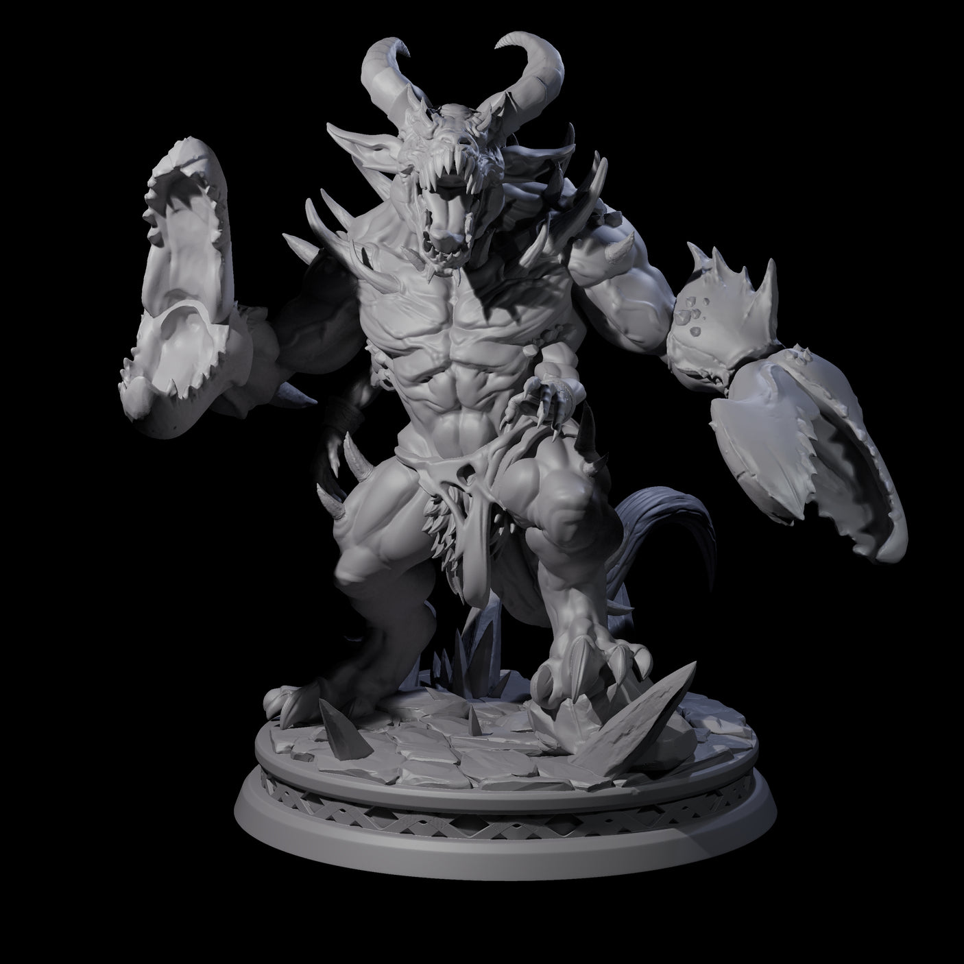Malformed Goristro Demon Miniature for Dungeons and Dragons, Pathfinder or other TTRPGs