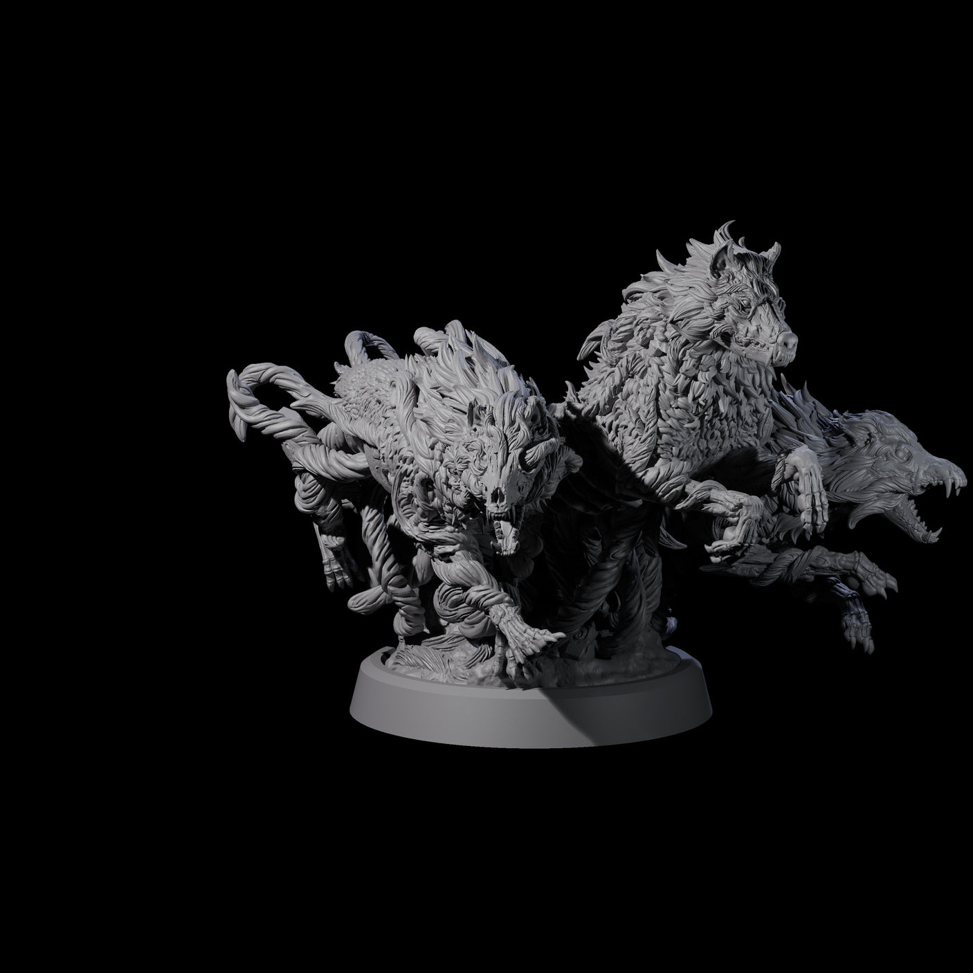 Manifest Forest Spirit Wolves Miniature for Dungeons and Dragons, Pathfinder or other TTRPGs