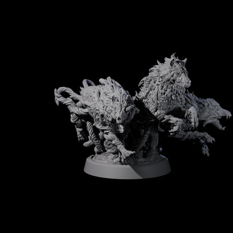 Manifest Forest Spirit Wolves Miniature for Dungeons and Dragons, Pathfinder or other TTRPGs