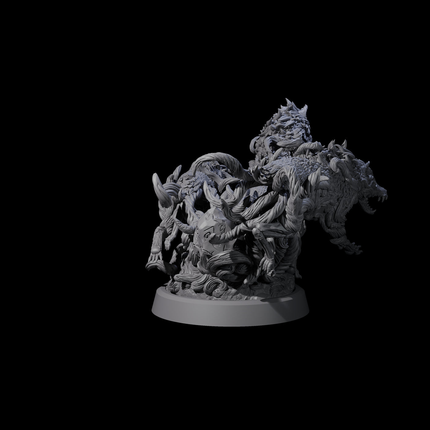 Manifest Forest Spirit Wolves Miniature for Dungeons and Dragons, Pathfinder or other TTRPGs
