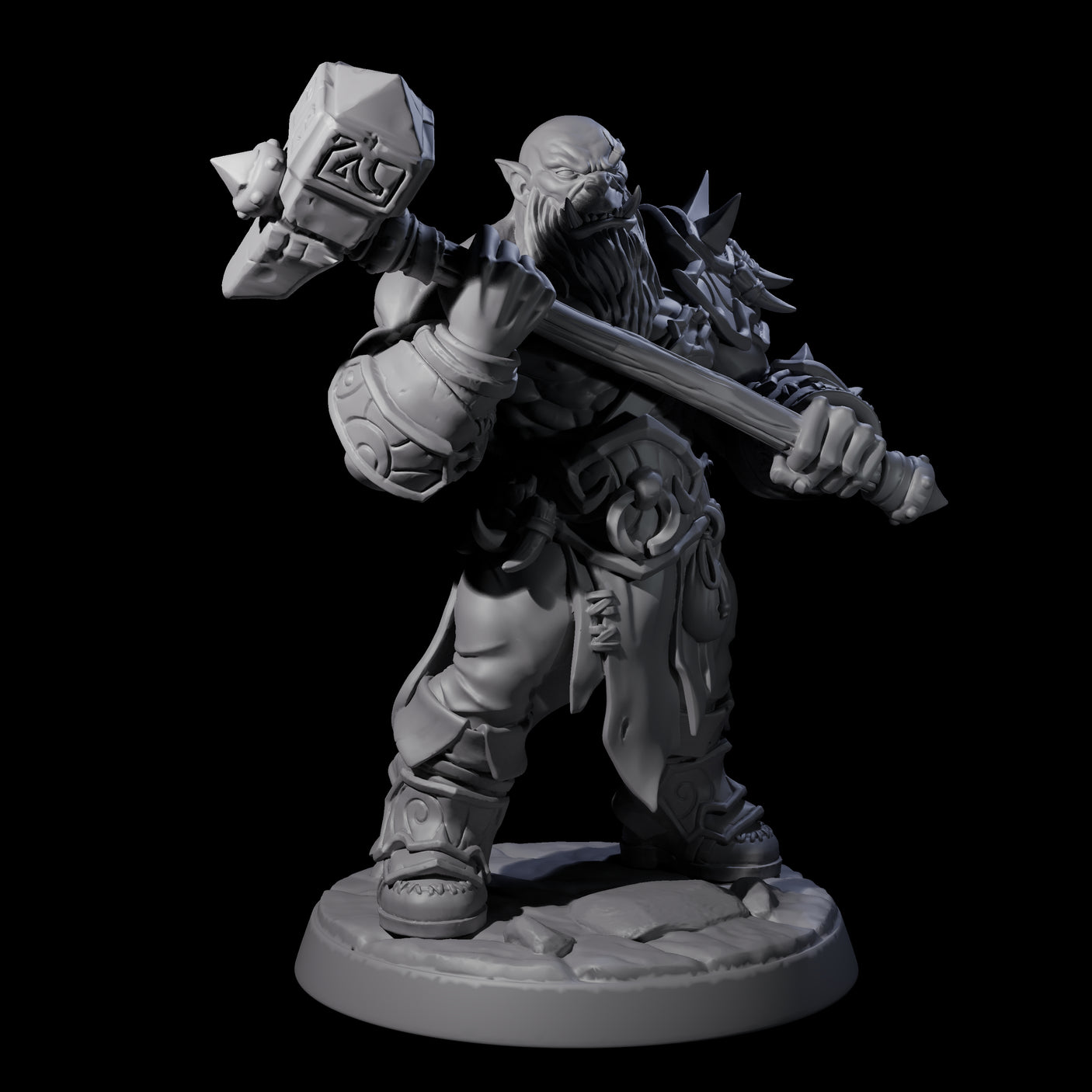 Marauding Orc Raider F Miniature for Dungeons and Dragons, Pathfinder or other TTRPGs