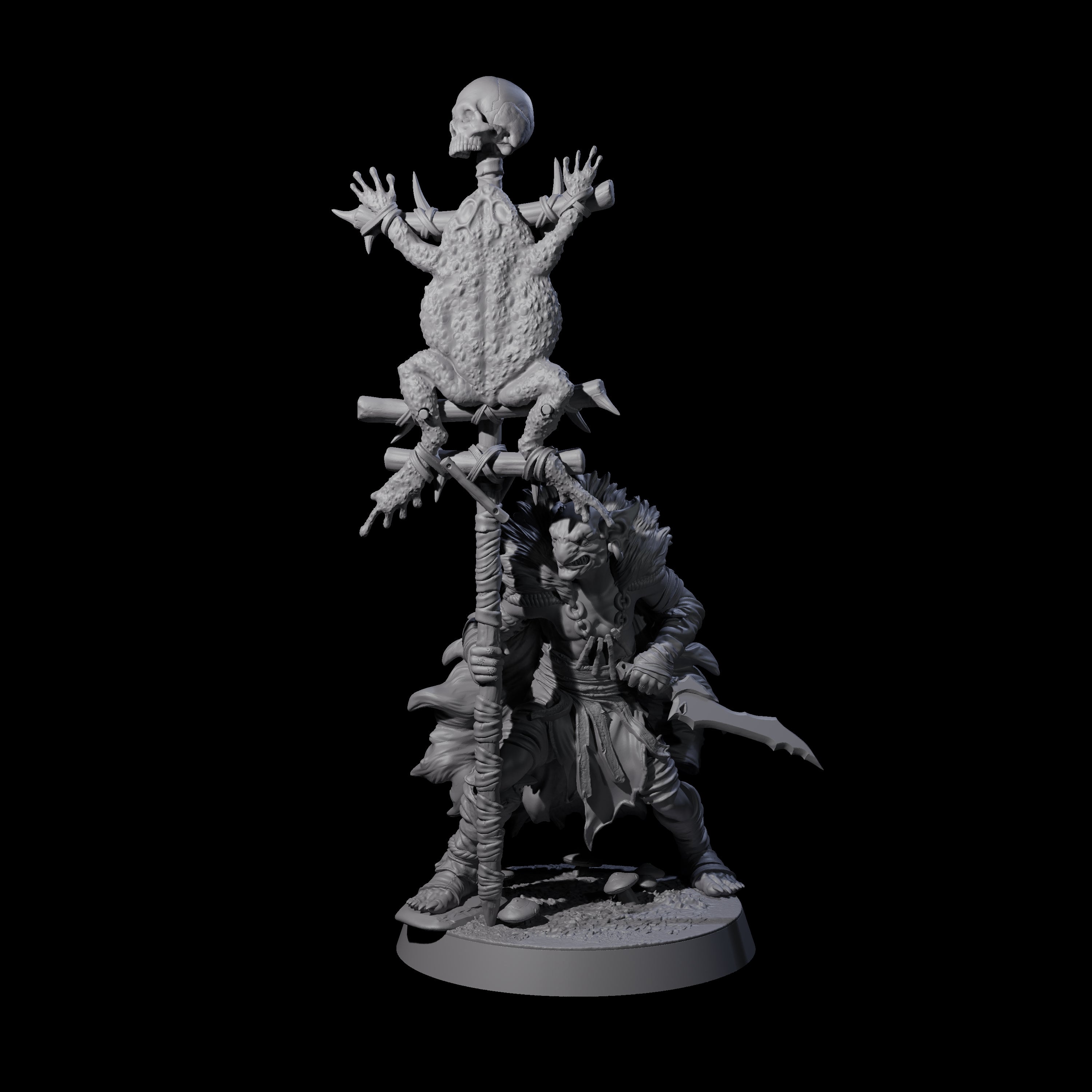 Marsh Goblin Bannerman Miniature for Dungeons and Dragons, Pathfinder or other TTRPGs