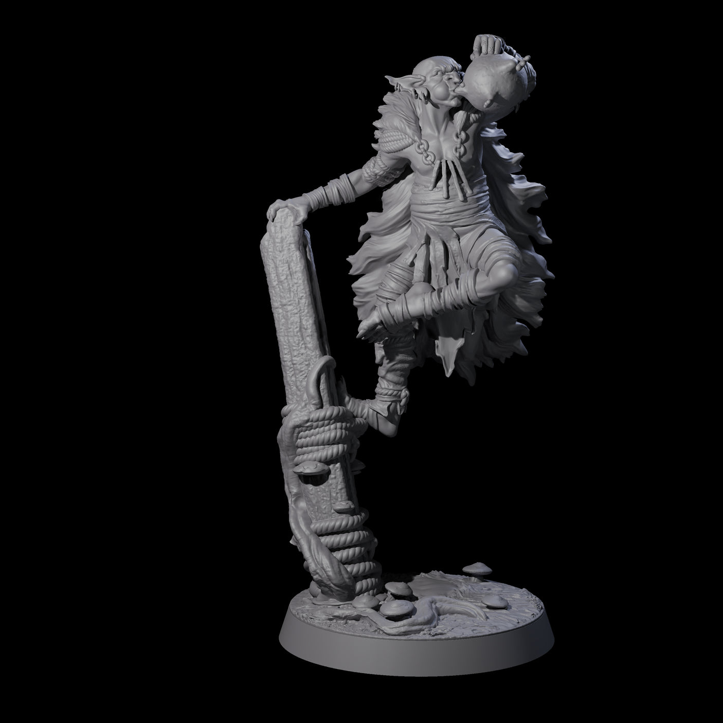 Marsh Goblin Frog Musician Miniature for Dungeons and Dragons, Pathfinder or other TTRPGs