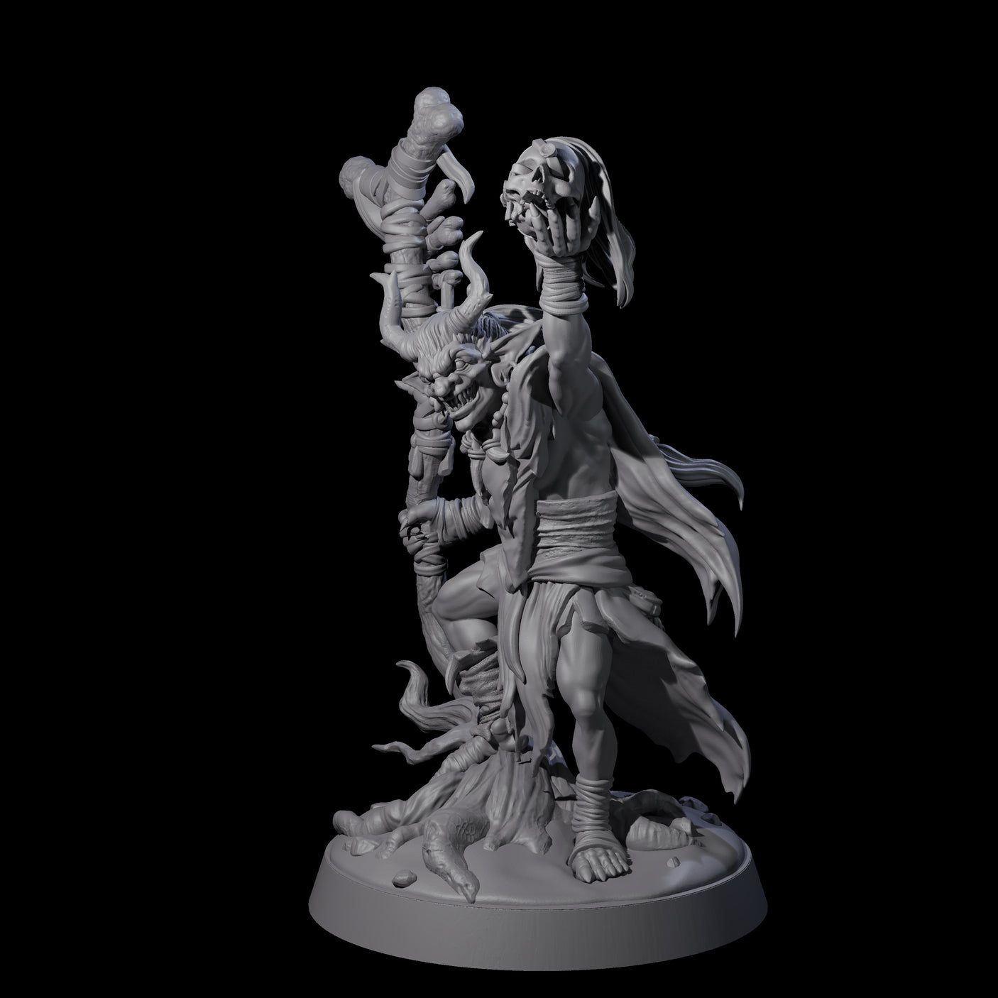 Marsh Goblin Shaman Miniature for Dungeons and Dragons, Pathfinder or other TTRPGs