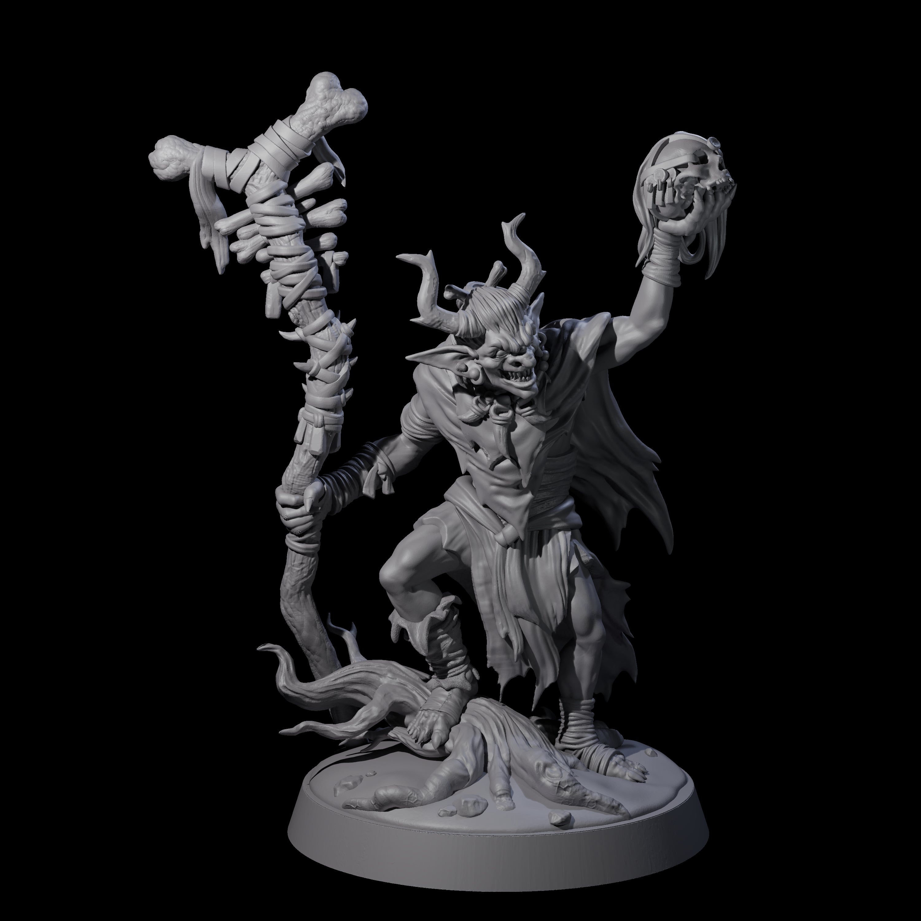 Marsh Goblin Shaman Miniature for Dungeons and Dragons, Pathfinder or other TTRPGs