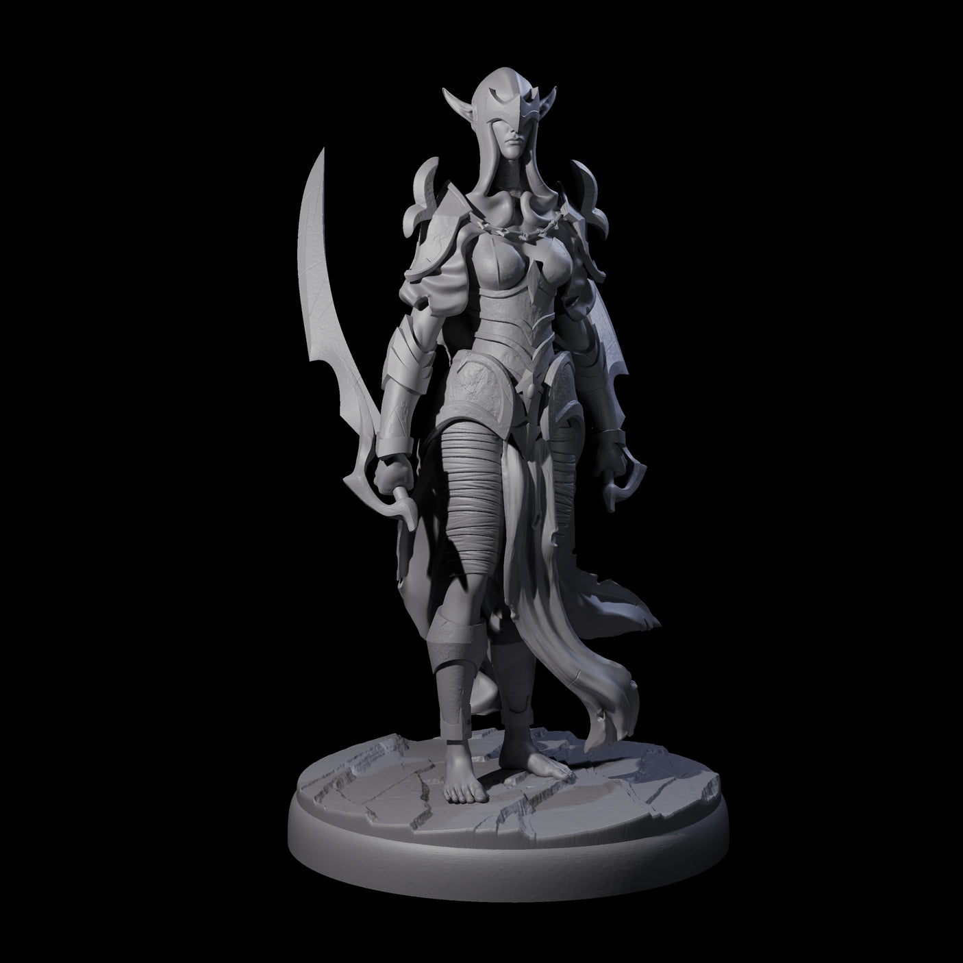 Masked Dark Elf Rogue A Miniature for Dungeons and Dragons, Pathfinder or other TTRPGs
