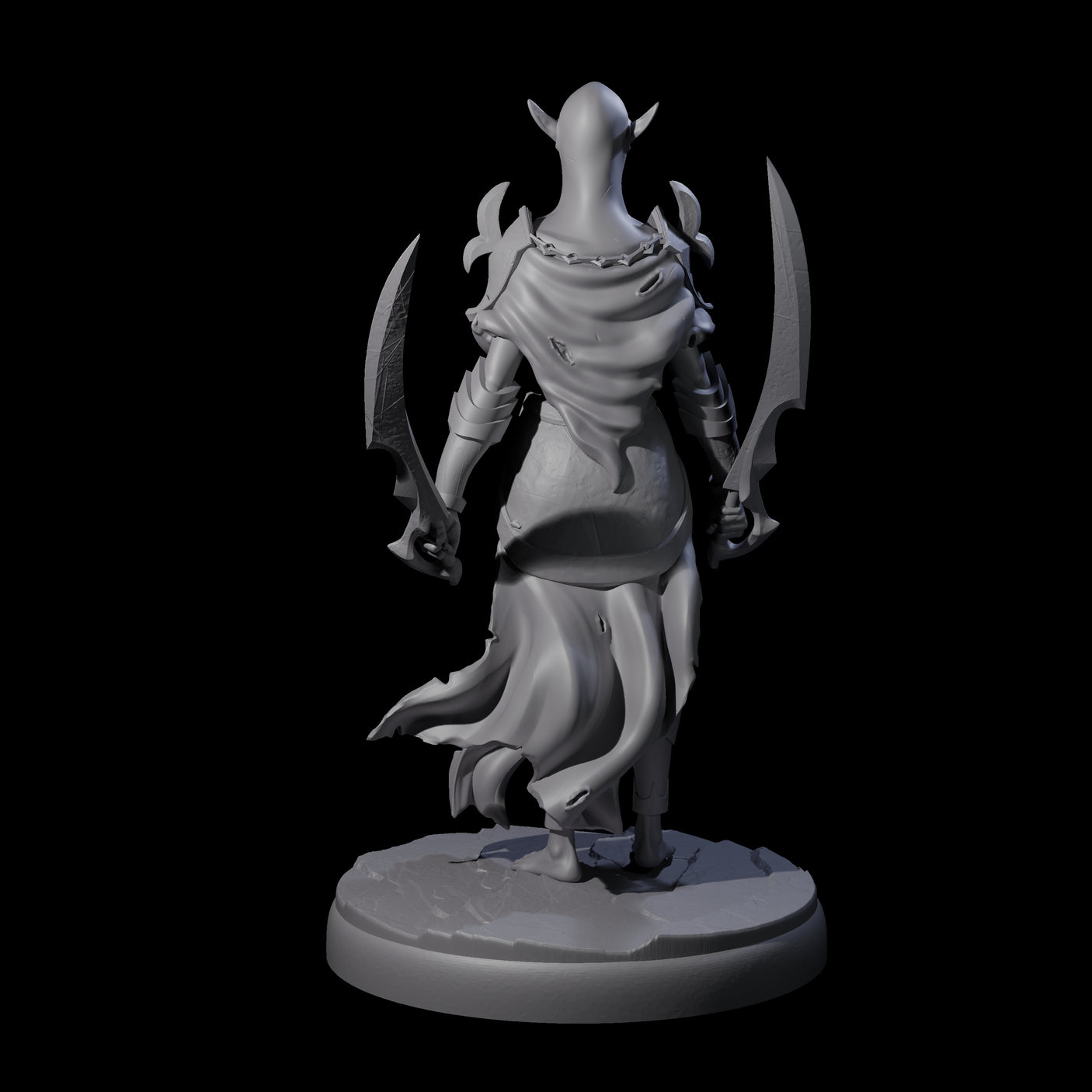 Masked Dark Elf Rogue A Miniature for Dungeons and Dragons, Pathfinder or other TTRPGs