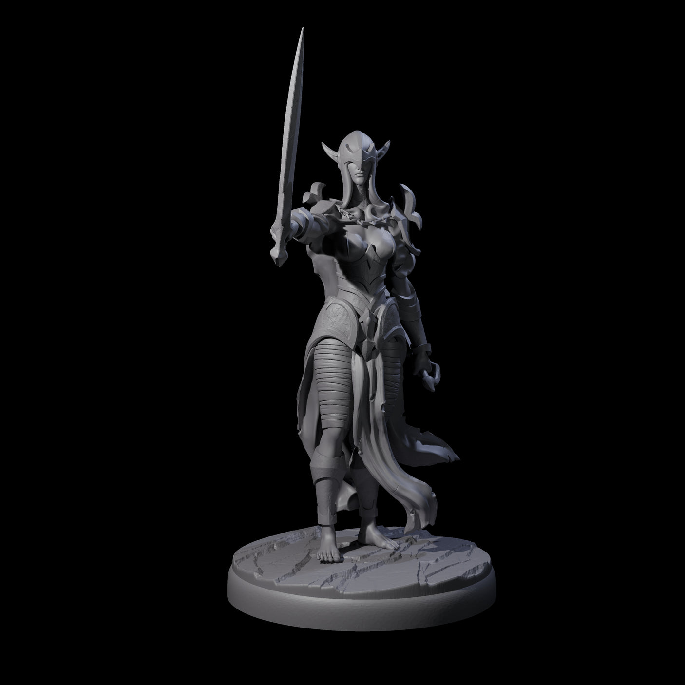 Masked Dark Elf Rogue B Miniature for Dungeons and Dragons, Pathfinder or other TTRPGs
