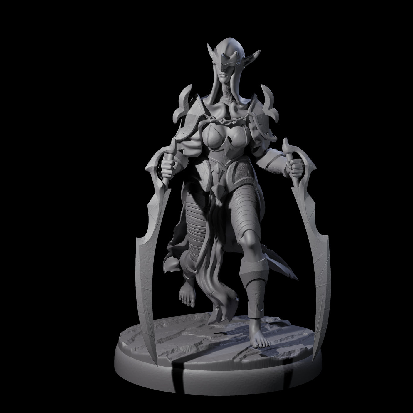 Masked Dark Elf Rogue C Miniature for Dungeons and Dragons, Pathfinder or other TTRPGs