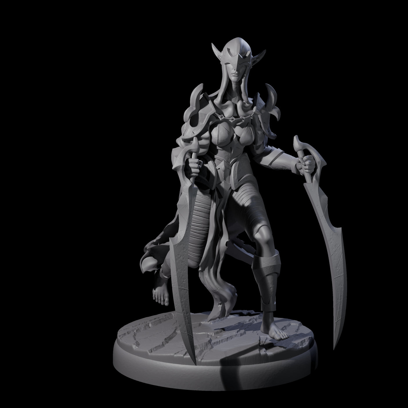 Masked Dark Elf Rogue C Miniature for Dungeons and Dragons, Pathfinder or other TTRPGs