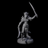Masked Dark Elf Rogue Commander Miniature for Dungeons and Dragons, Pathfinder or other TTRPGs