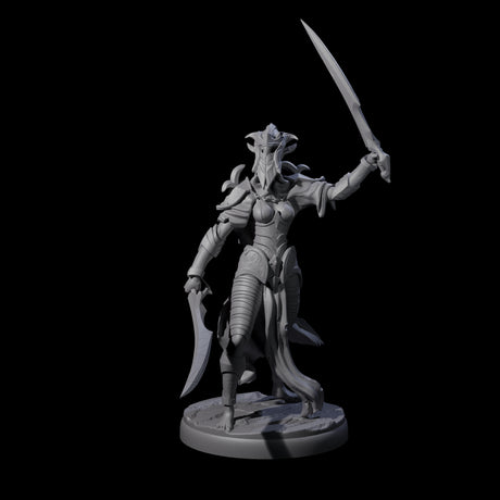 Masked Dark Elf Rogue Commander Miniature for Dungeons and Dragons, Pathfinder or other TTRPGs