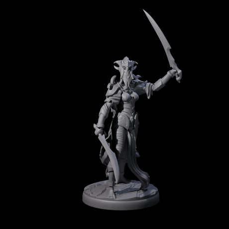 Masked Dark Elf Rogue Commander Miniature for Dungeons and Dragons, Pathfinder or other TTRPGs