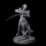Masked Dark Elf Rogue Company Miniature for Dungeons and Dragons, Pathfinder or other TTRPGs