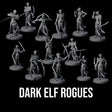 Masked Dark Elf Rogue Company Miniature for Dungeons and Dragons, Pathfinder or other TTRPGs