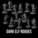 Masked Dark Elf Rogue Company Miniature for Dungeons and Dragons, Pathfinder or other TTRPGs