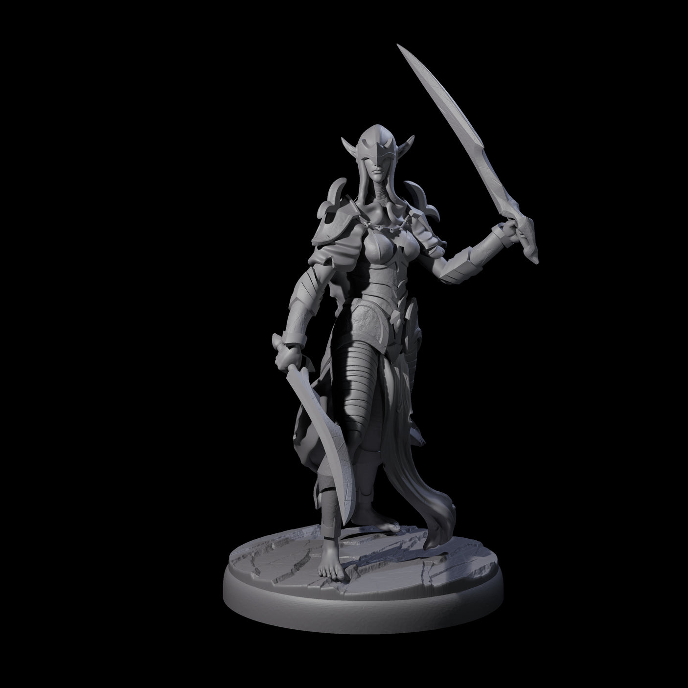 Masked Dark Elf Rogue D Miniature for Dungeons and Dragons, Pathfinder or other TTRPGs
