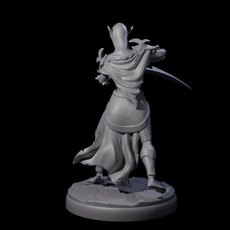 Masked Dark Elf Rogue E Miniature for Dungeons and Dragons, Pathfinder or other TTRPGs