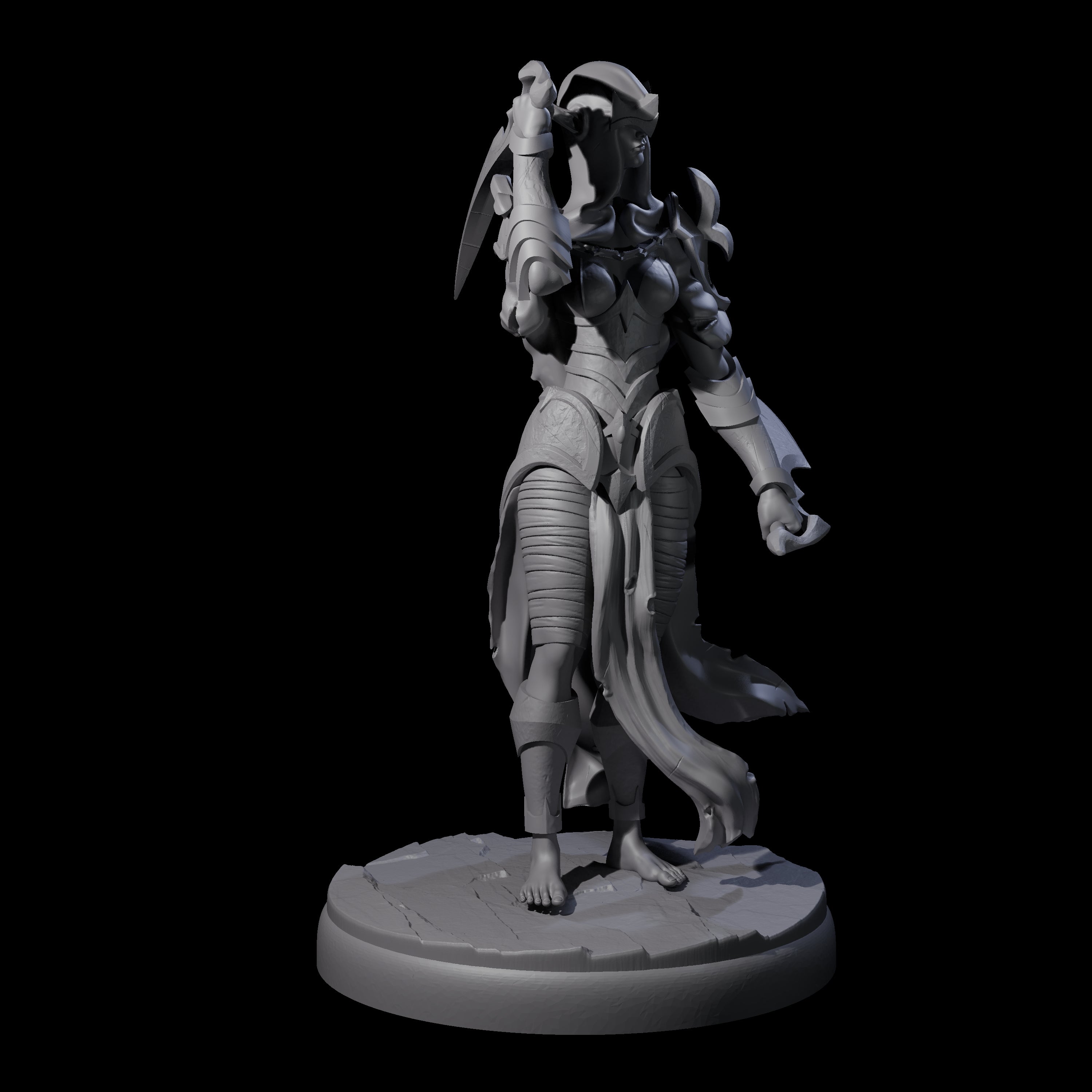 Masked Dark Elf Rogue F Miniature for Dungeons and Dragons, Pathfinder or other TTRPGs