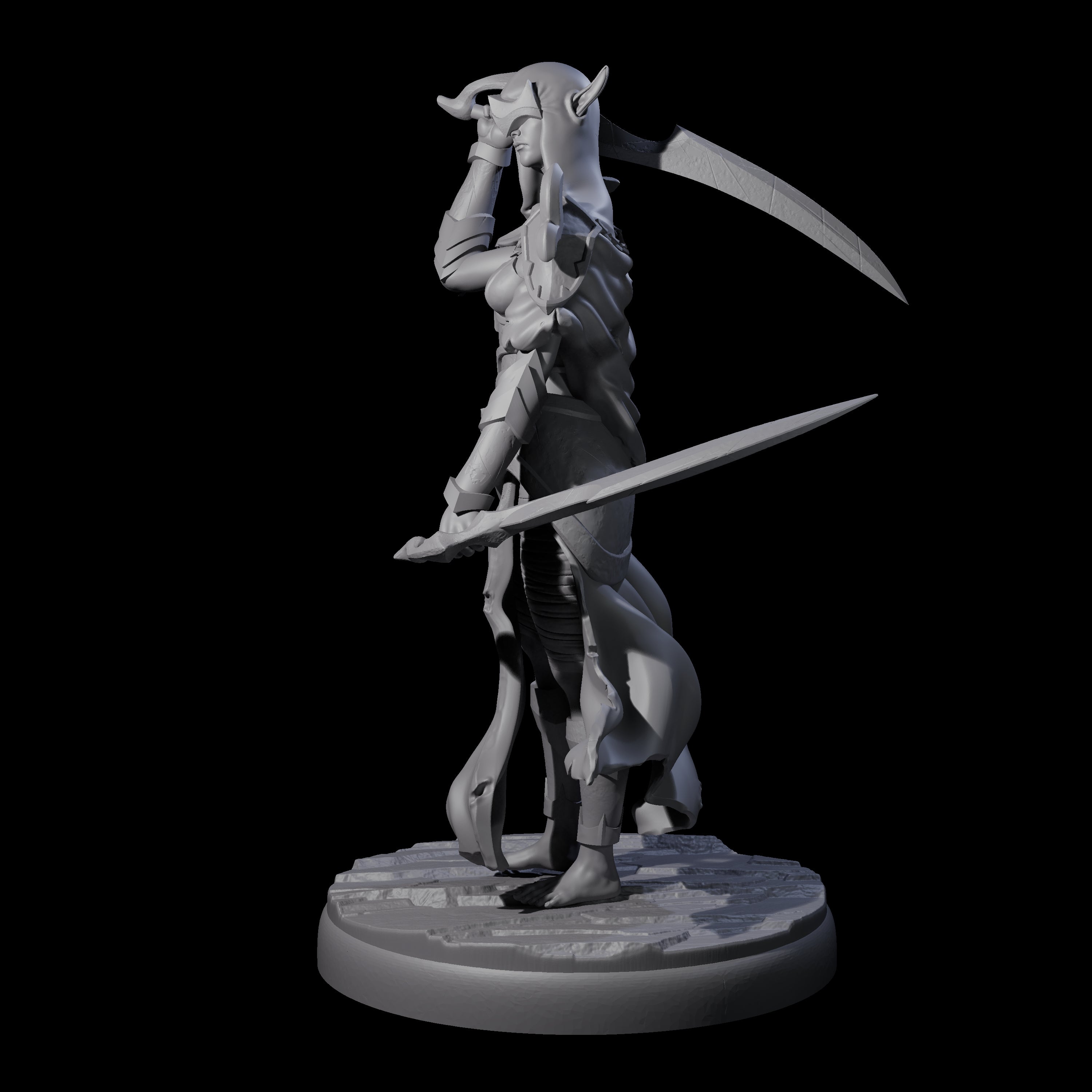 Masked Dark Elf Rogue F Miniature for Dungeons and Dragons, Pathfinder or other TTRPGs