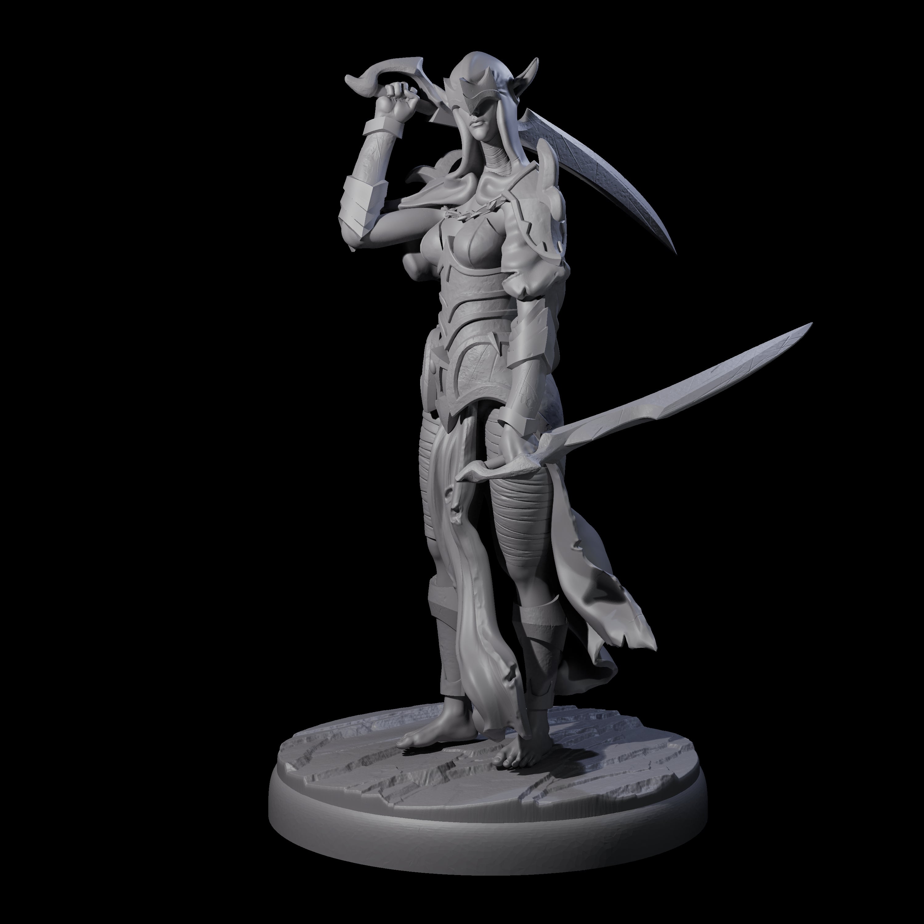Masked Dark Elf Rogue F Miniature for Dungeons and Dragons, Pathfinder or other TTRPGs