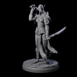 Masked Dark Elf Rogue F Miniature for Dungeons and Dragons, Pathfinder or other TTRPGs