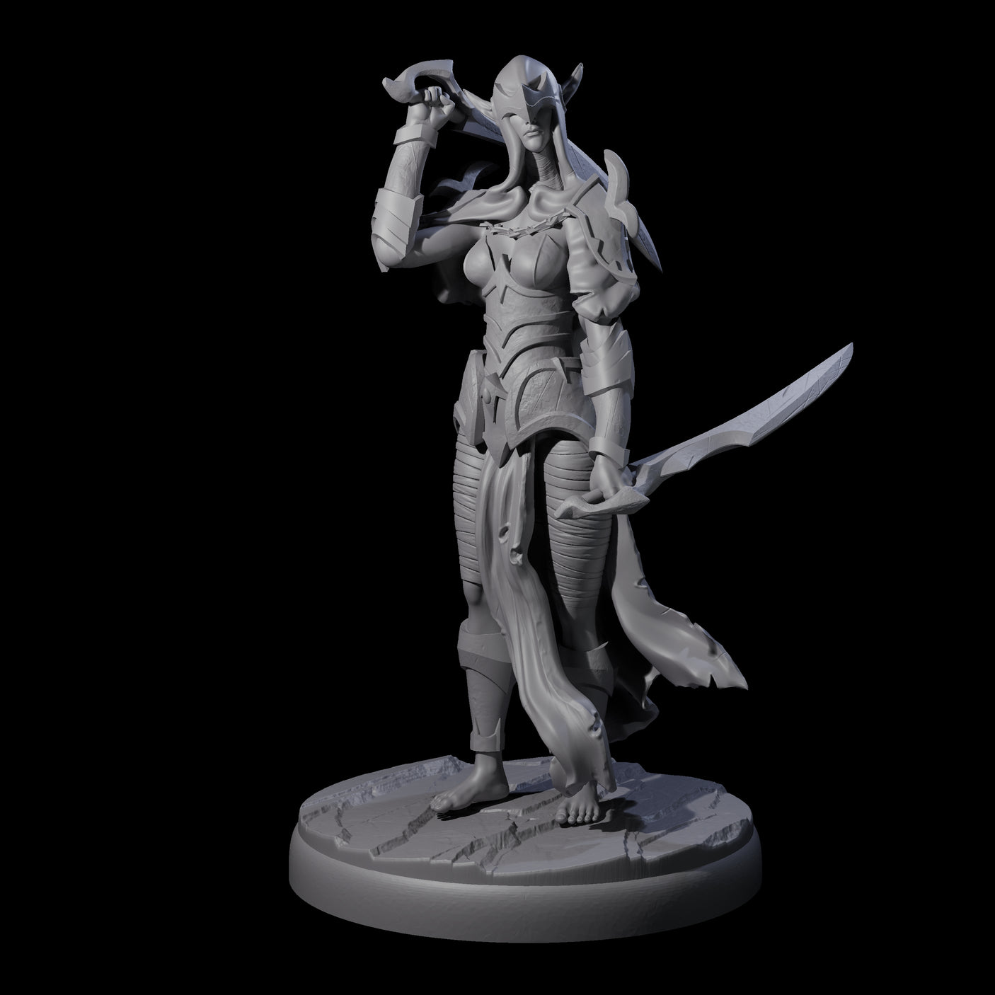 Masked Dark Elf Rogue F Miniature for Dungeons and Dragons, Pathfinder or other TTRPGs