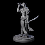 Masked Dark Elf Rogue F Miniature for Dungeons and Dragons, Pathfinder or other TTRPGs
