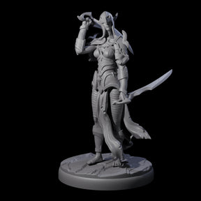 Masked Dark Elf Rogue F Miniature for Dungeons and Dragons, Pathfinder or other TTRPGs