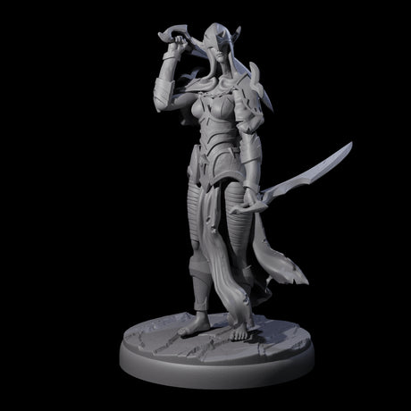 Masked Dark Elf Rogue F Miniature for Dungeons and Dragons, Pathfinder or other TTRPGs