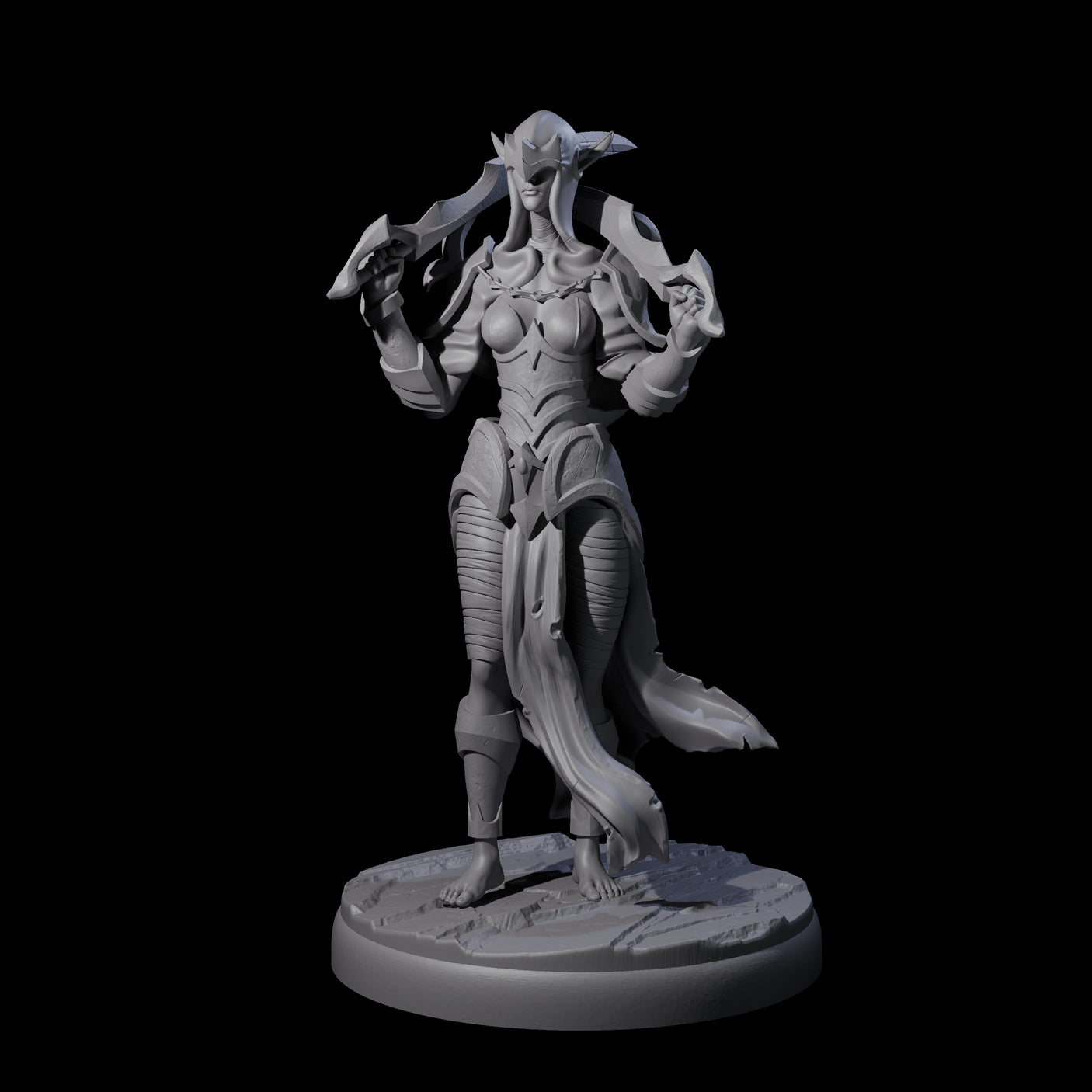 Masked Dark Elf Rogue G Miniature for Dungeons and Dragons, Pathfinder or other TTRPGs