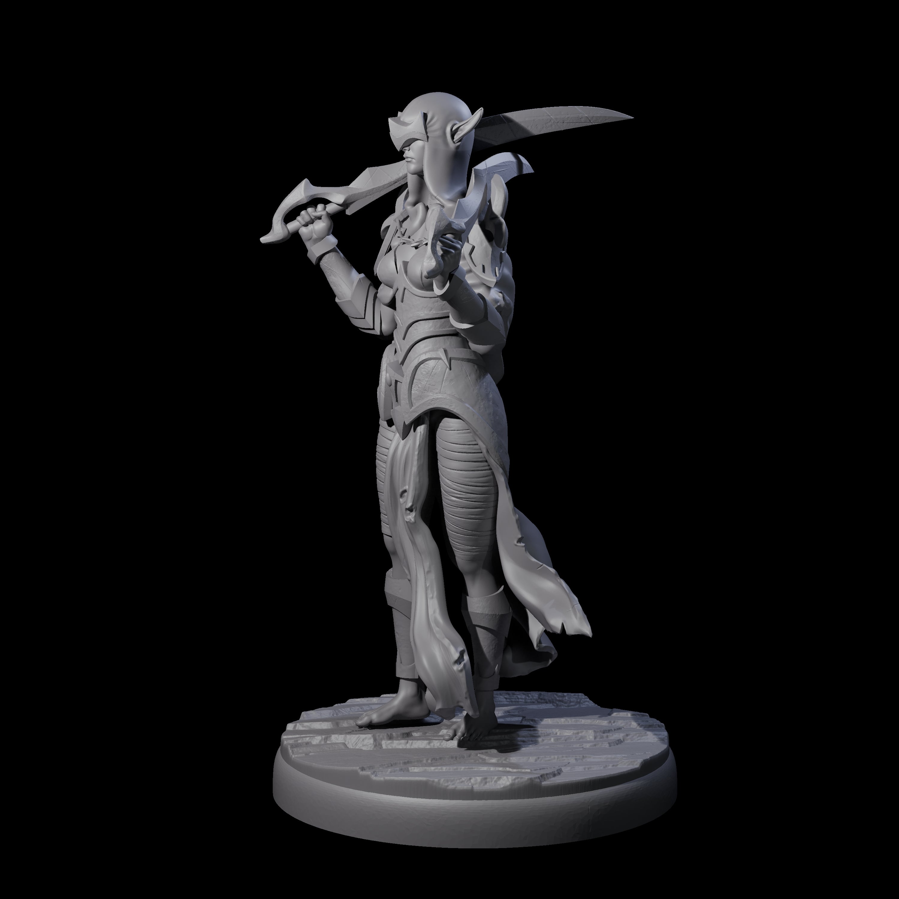 Masked Dark Elf Rogue G Miniature for Dungeons and Dragons, Pathfinder or other TTRPGs