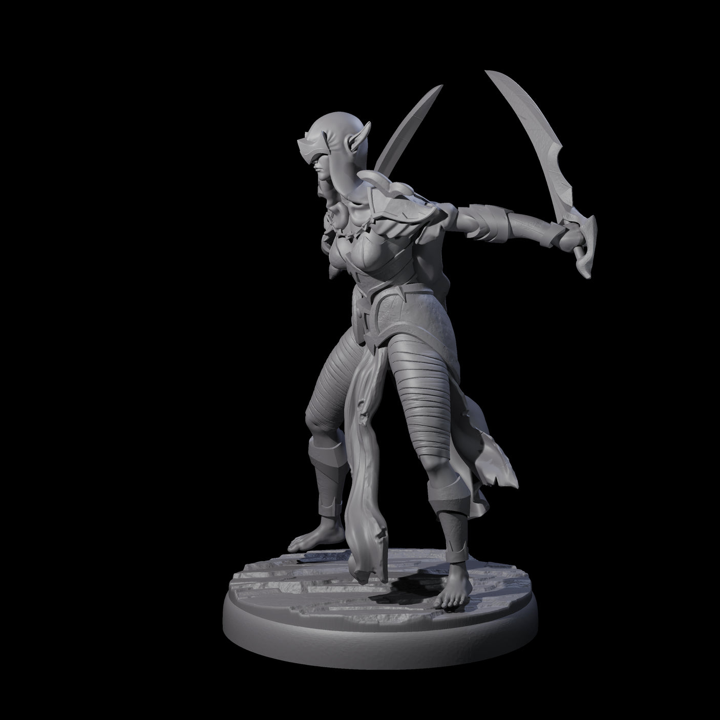 Masked Dark Elf Rogue I Miniature for Dungeons and Dragons, Pathfinder or other TTRPGs