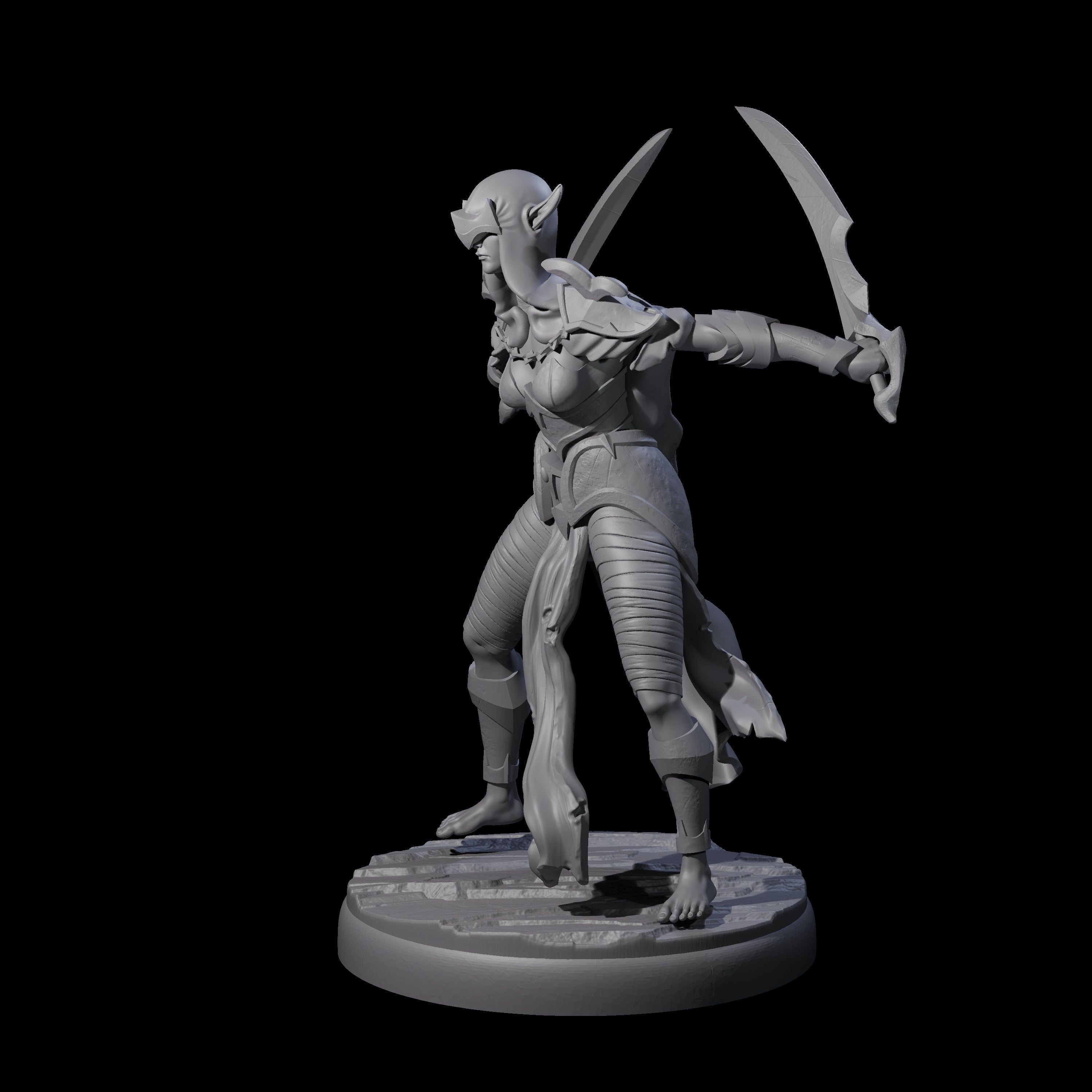 Masked Dark Elf Rogue I Miniature for Dungeons and Dragons, Pathfinder or other TTRPGs