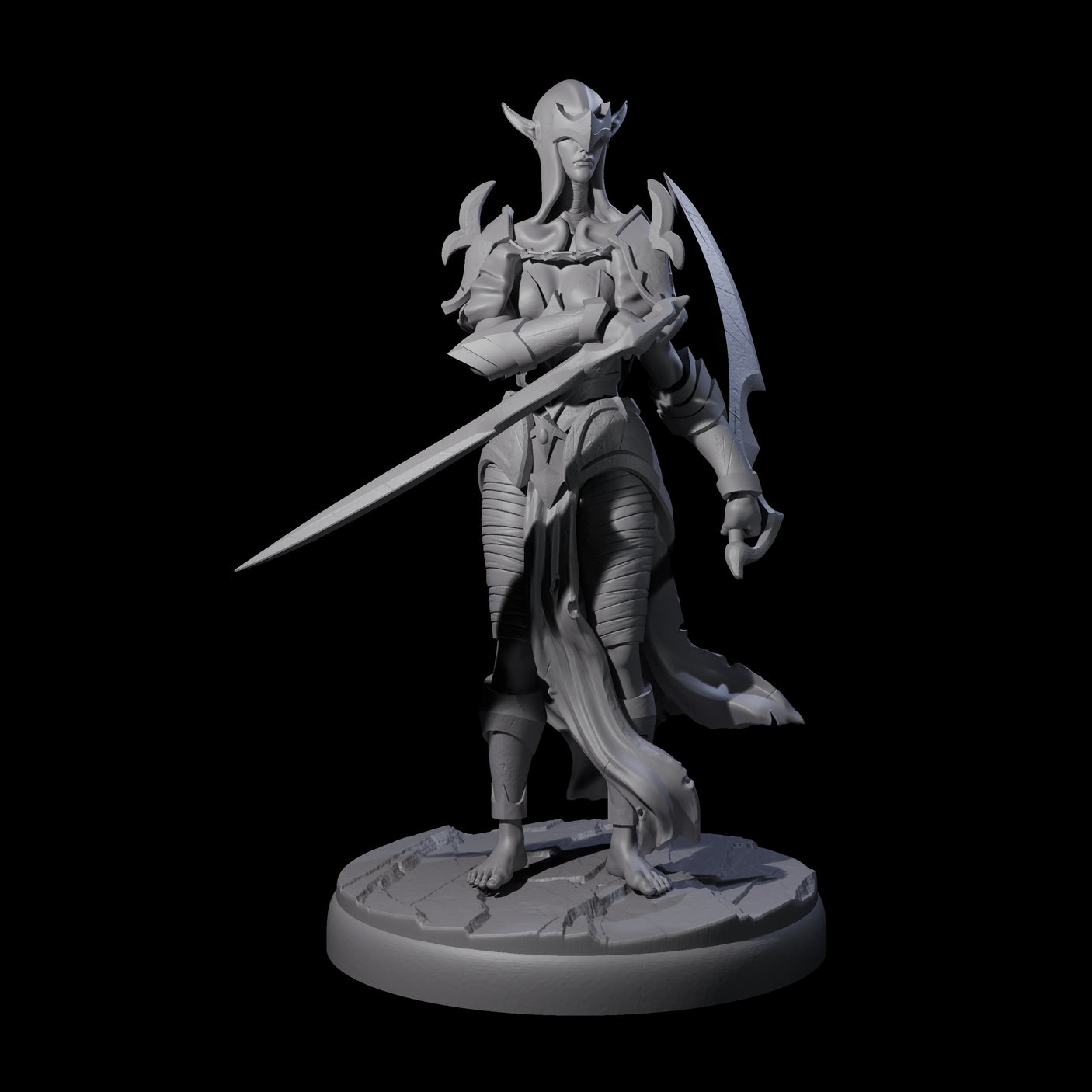Masked Dark Elf Rogue J Miniature for Dungeons and Dragons, Pathfinder or other TTRPGs