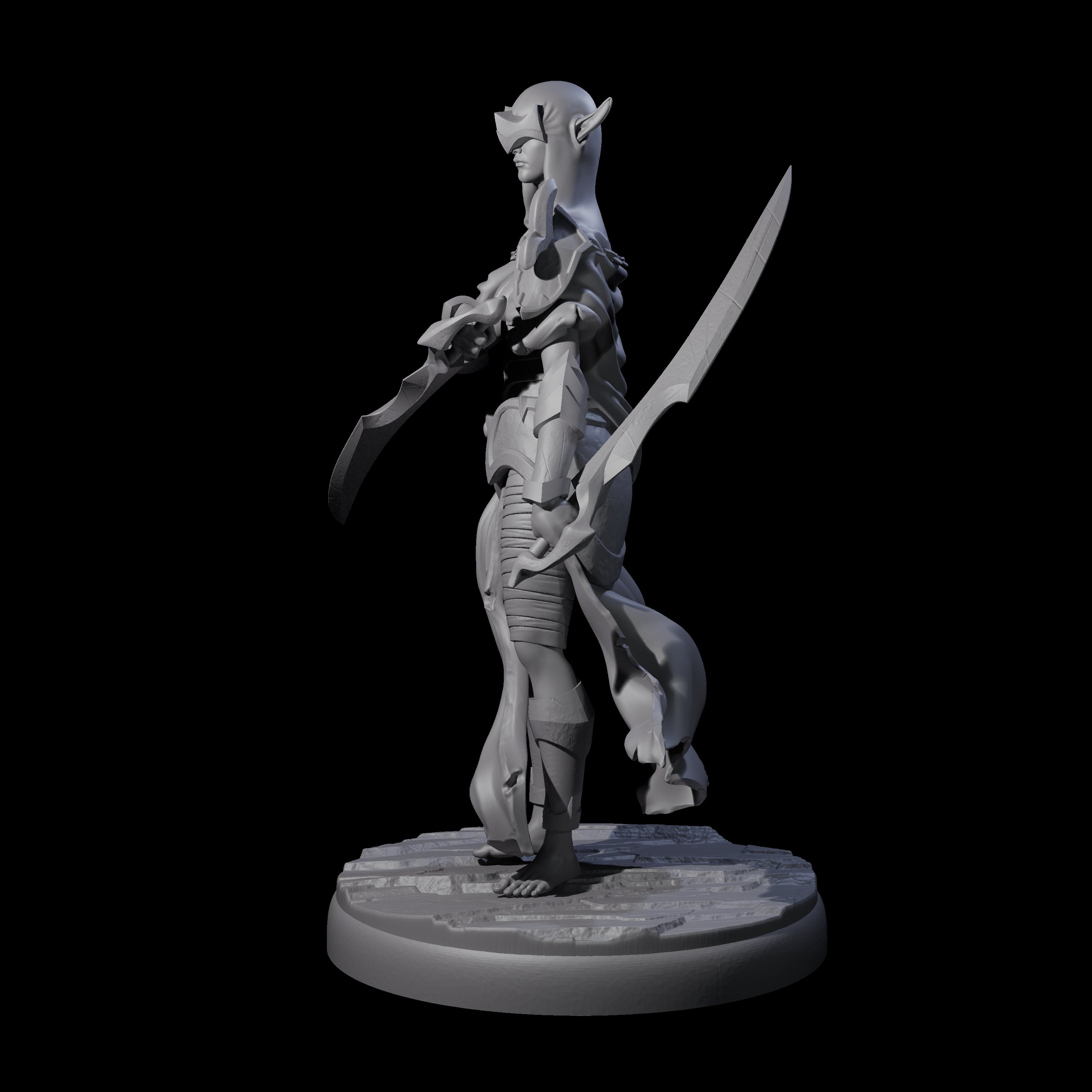 Masked Dark Elf Rogue J Miniature for Dungeons and Dragons, Pathfinder or other TTRPGs