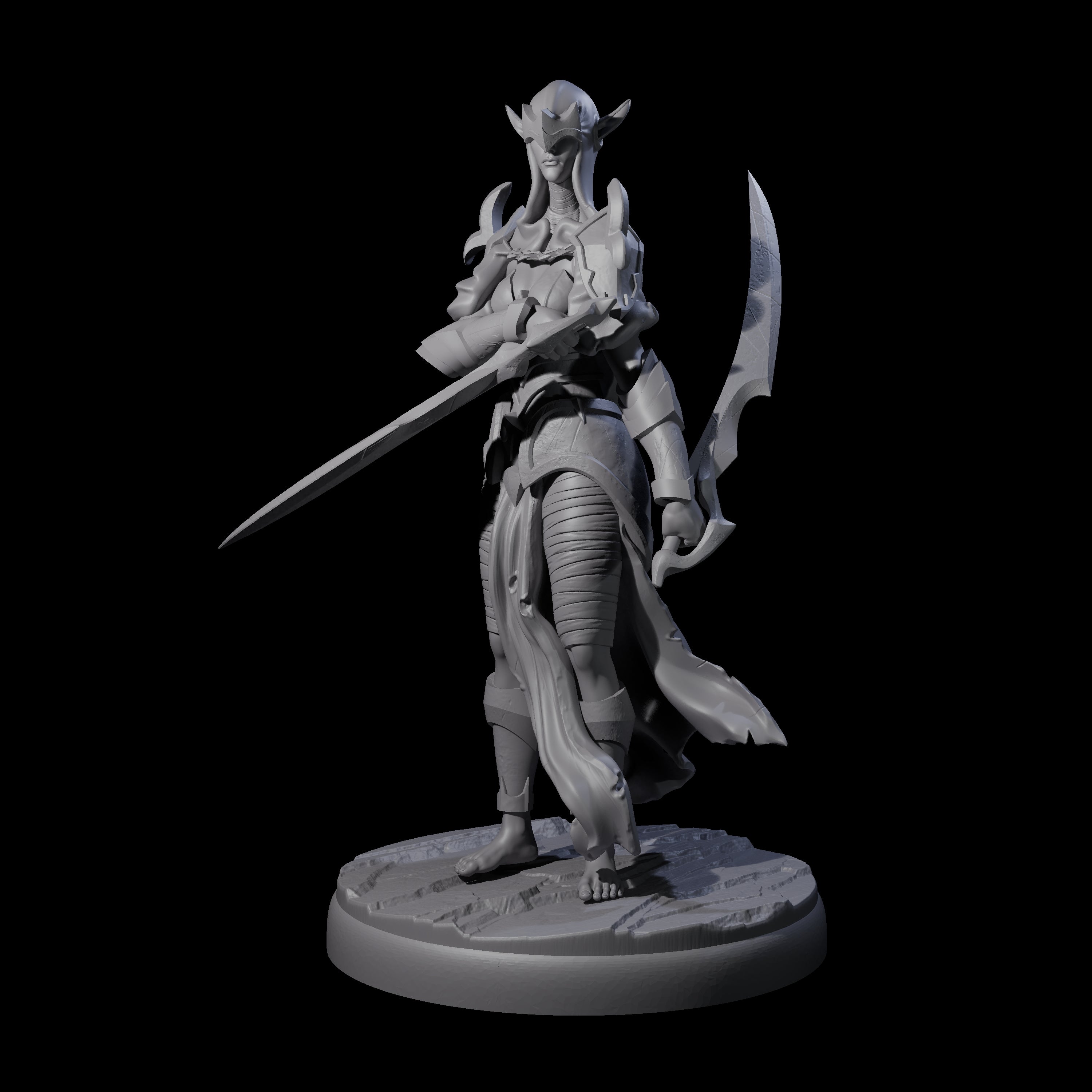Masked Dark Elf Rogue J Miniature for Dungeons and Dragons, Pathfinder or other TTRPGs