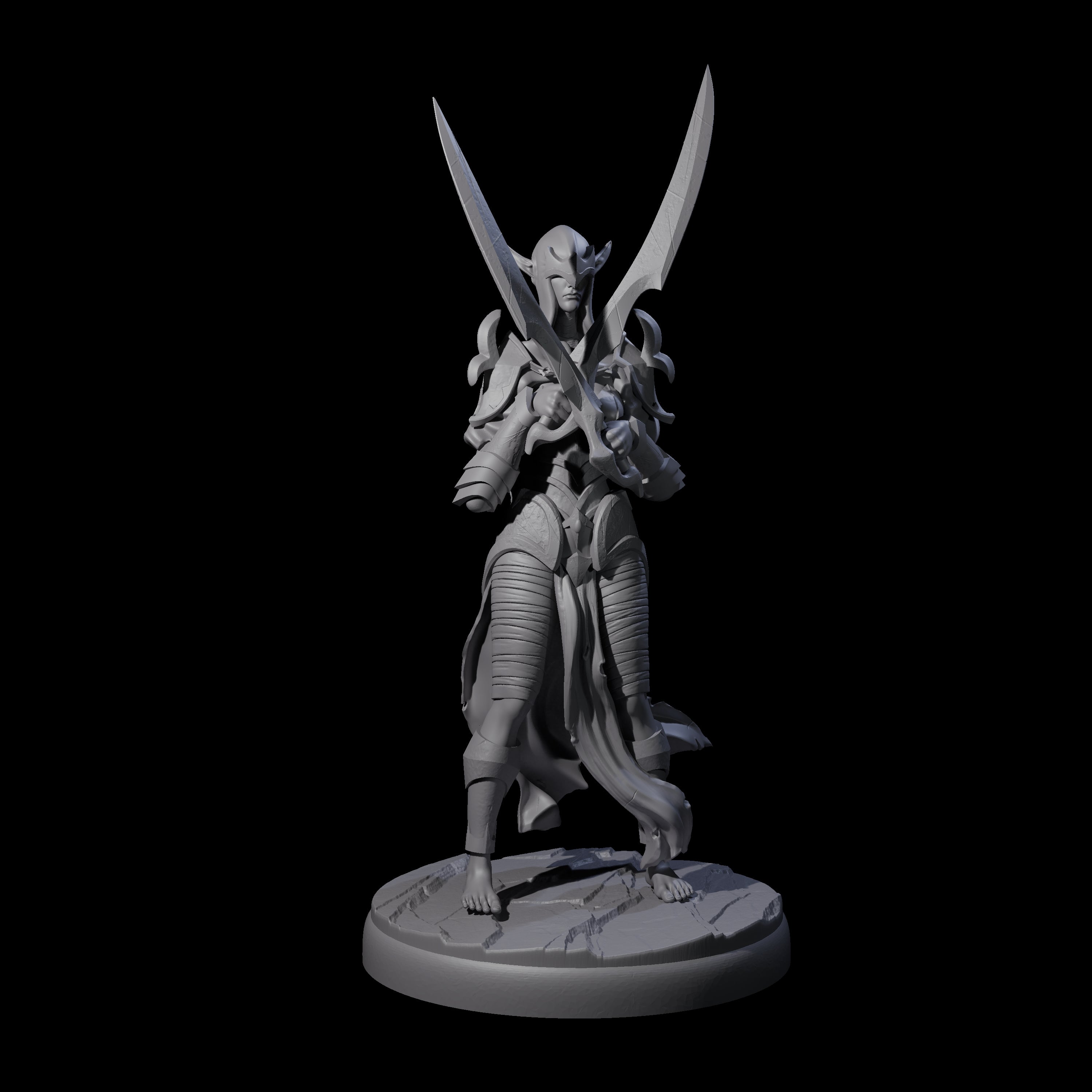 Masked Dark Elf Rogue K Miniature for Dungeons and Dragons, Pathfinder or other TTRPGs
