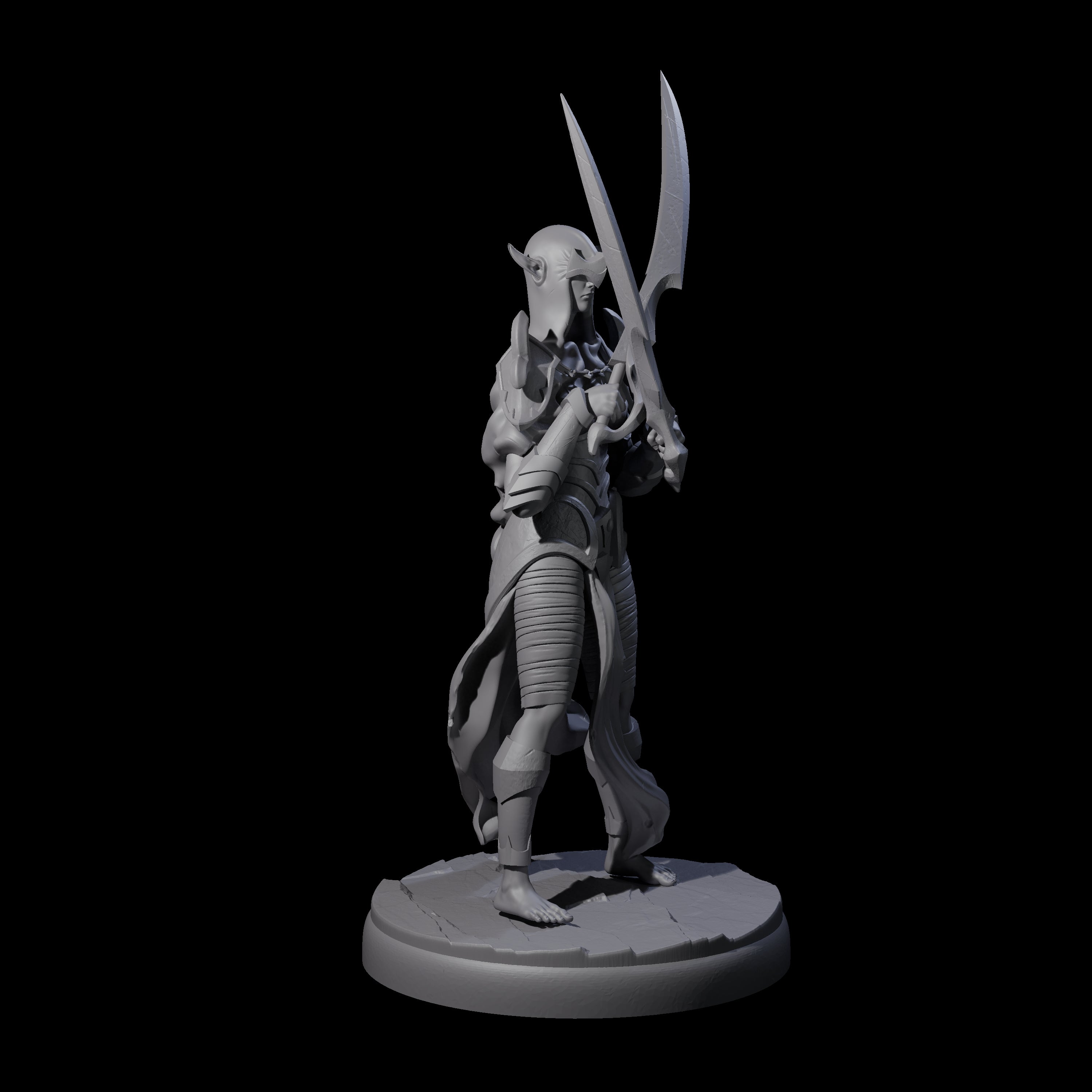 Masked Dark Elf Rogue K Miniature for Dungeons and Dragons, Pathfinder or other TTRPGs