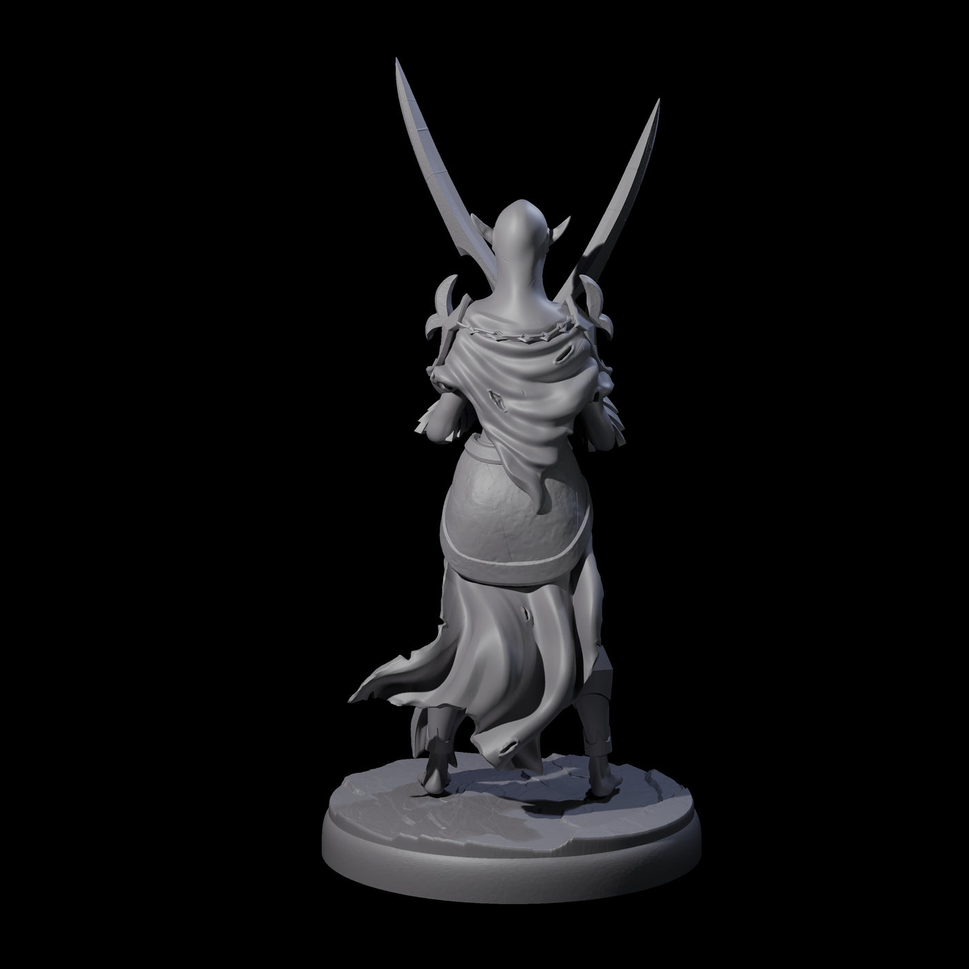 Masked Dark Elf Rogue K Miniature for Dungeons and Dragons, Pathfinder or other TTRPGs