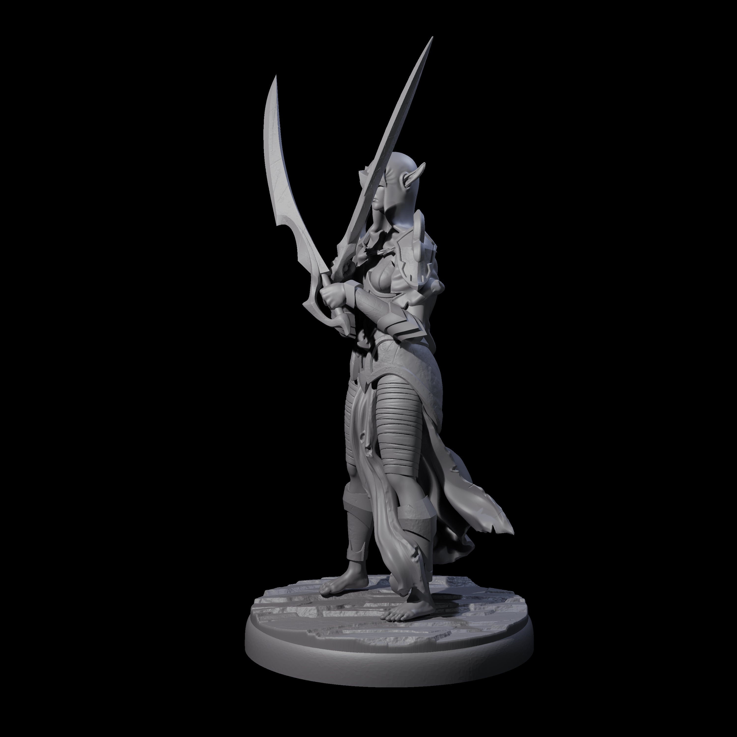 Masked Dark Elf Rogue K Miniature for Dungeons and Dragons, Pathfinder or other TTRPGs