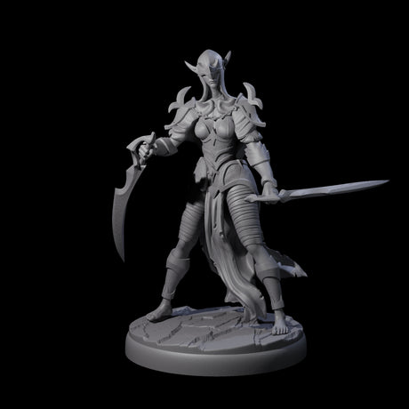 Masked Dark Elf Rogue L Miniature for Dungeons and Dragons, Pathfinder or other TTRPGs