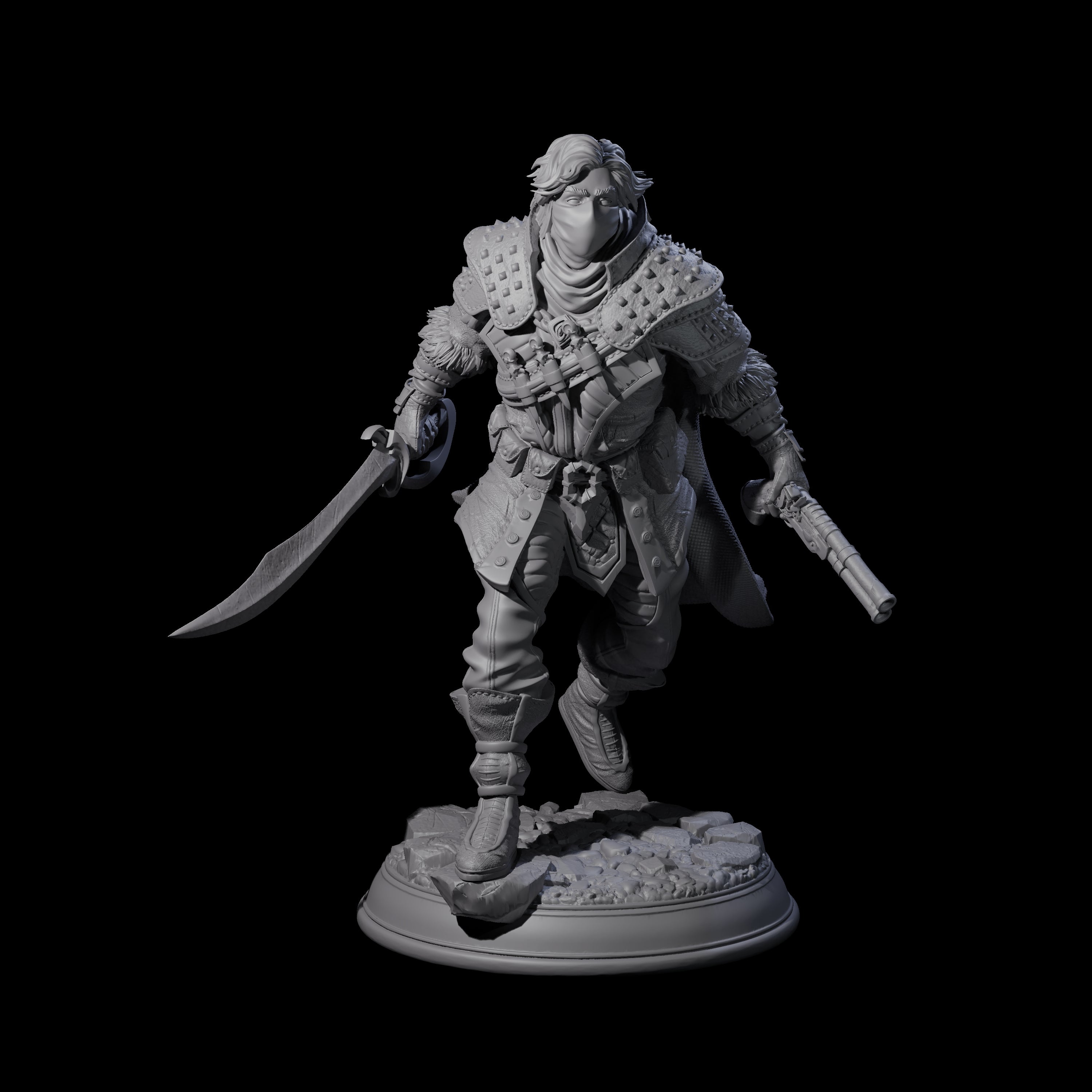 Masked Gunslinger Miniature for Dungeons and Dragons, Pathfinder or other TTRPGs