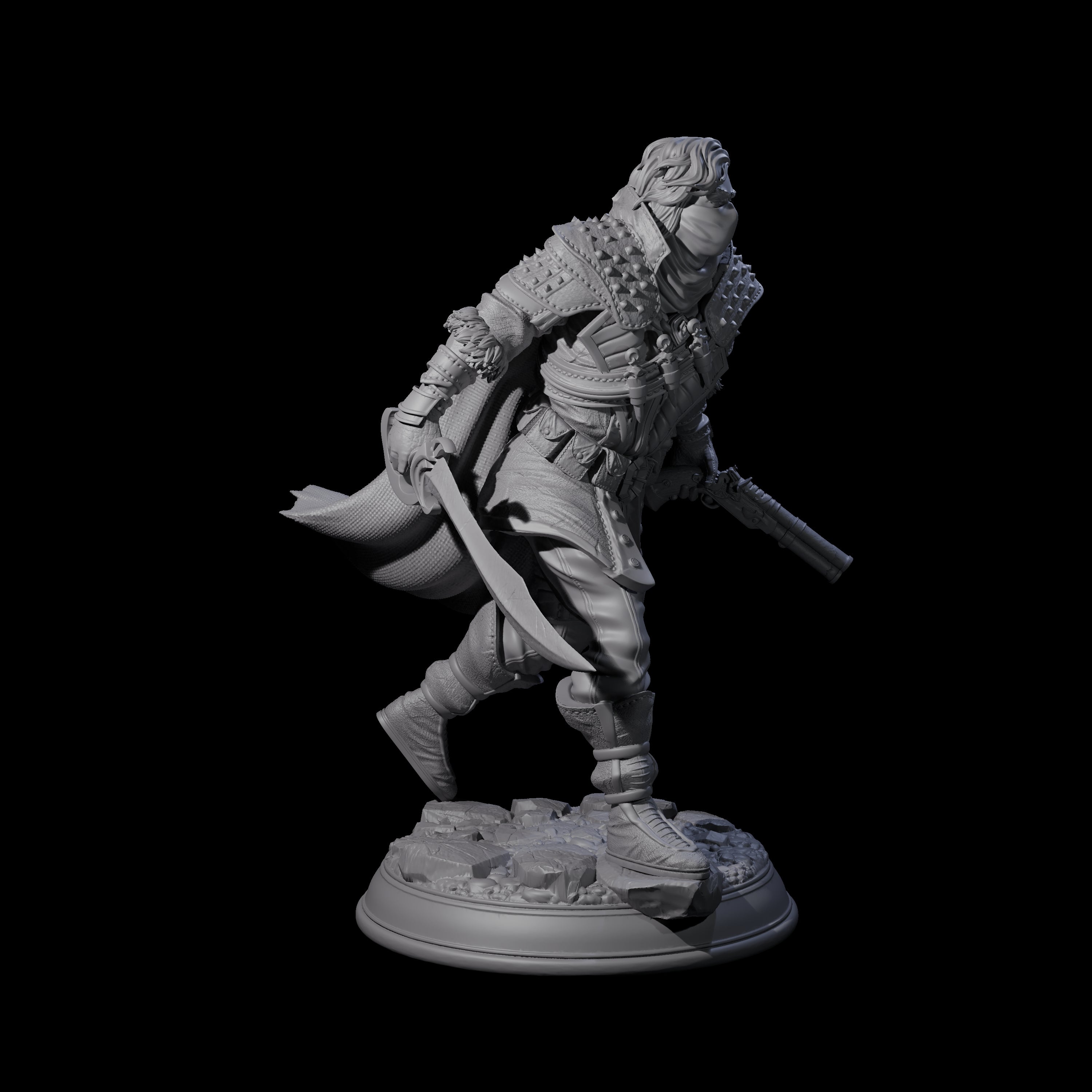 Masked Gunslinger Miniature for Dungeons and Dragons, Pathfinder or other TTRPGs