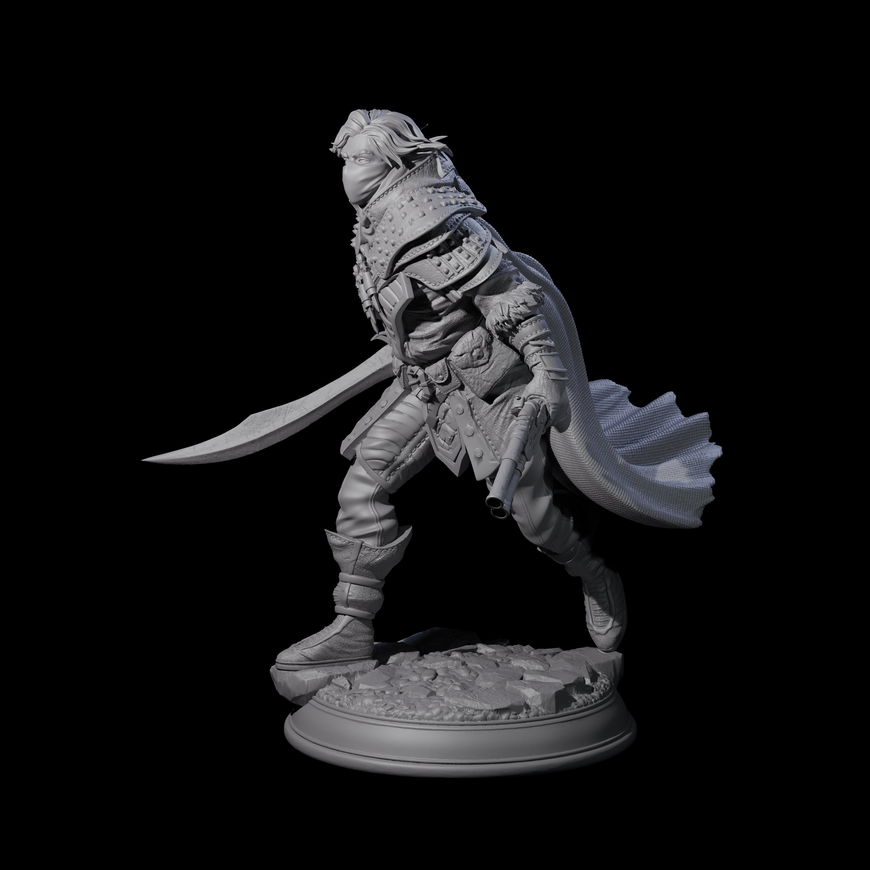 Masked Gunslinger Miniature for Dungeons and Dragons, Pathfinder or other TTRPGs