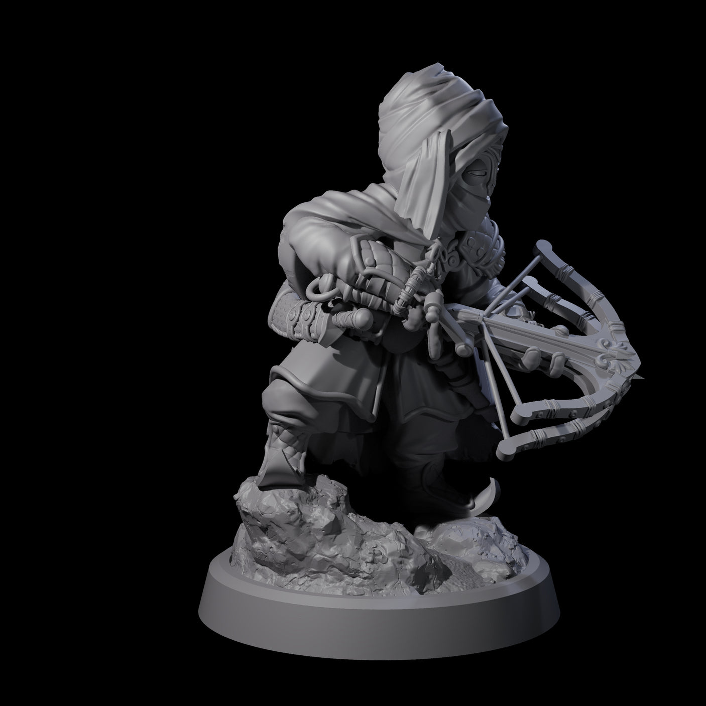 Masked Halfling Rogue Miniature for Dungeons and Dragons, Pathfinder or other TTRPGs